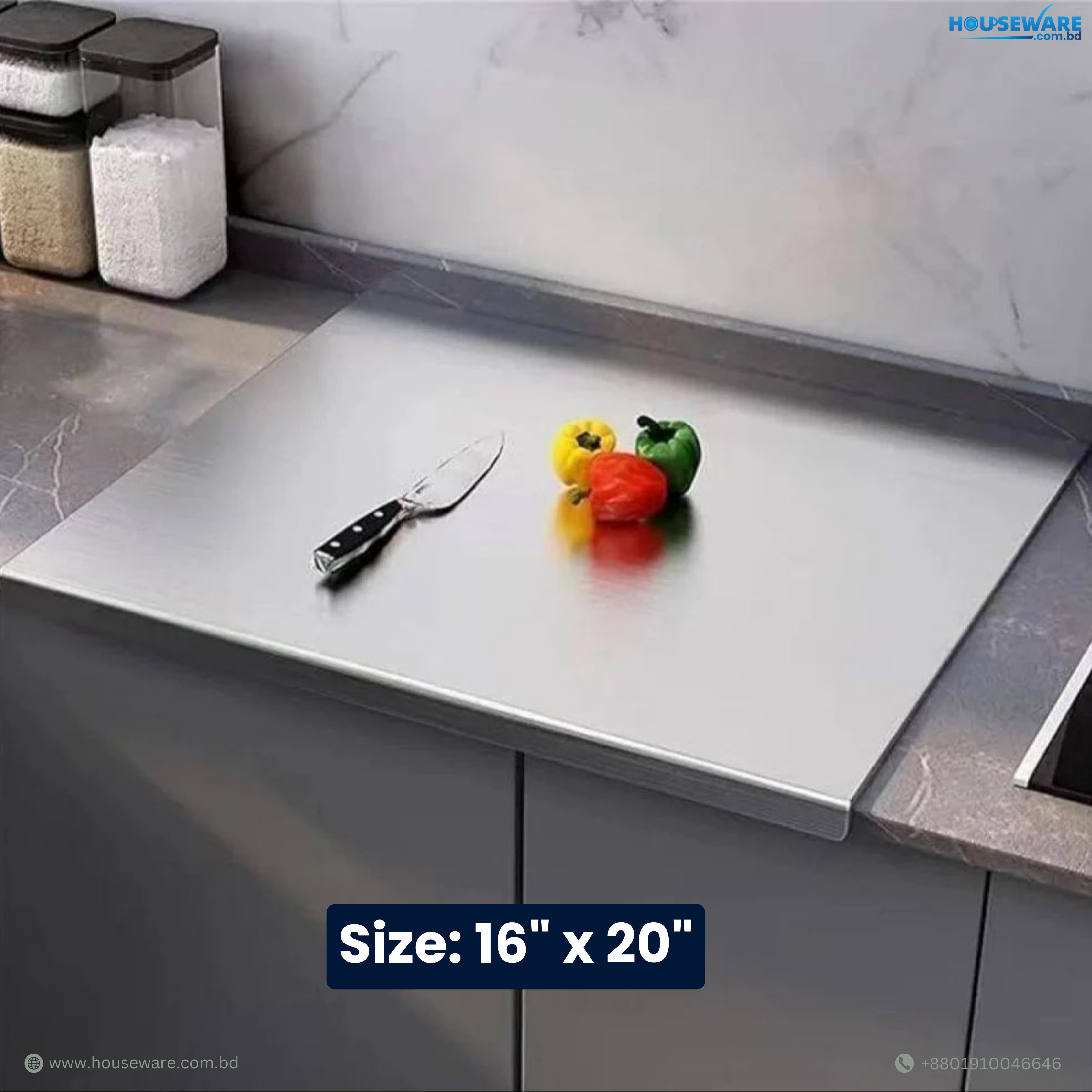 Stainless Steel Chopping Board - 16" x 20"