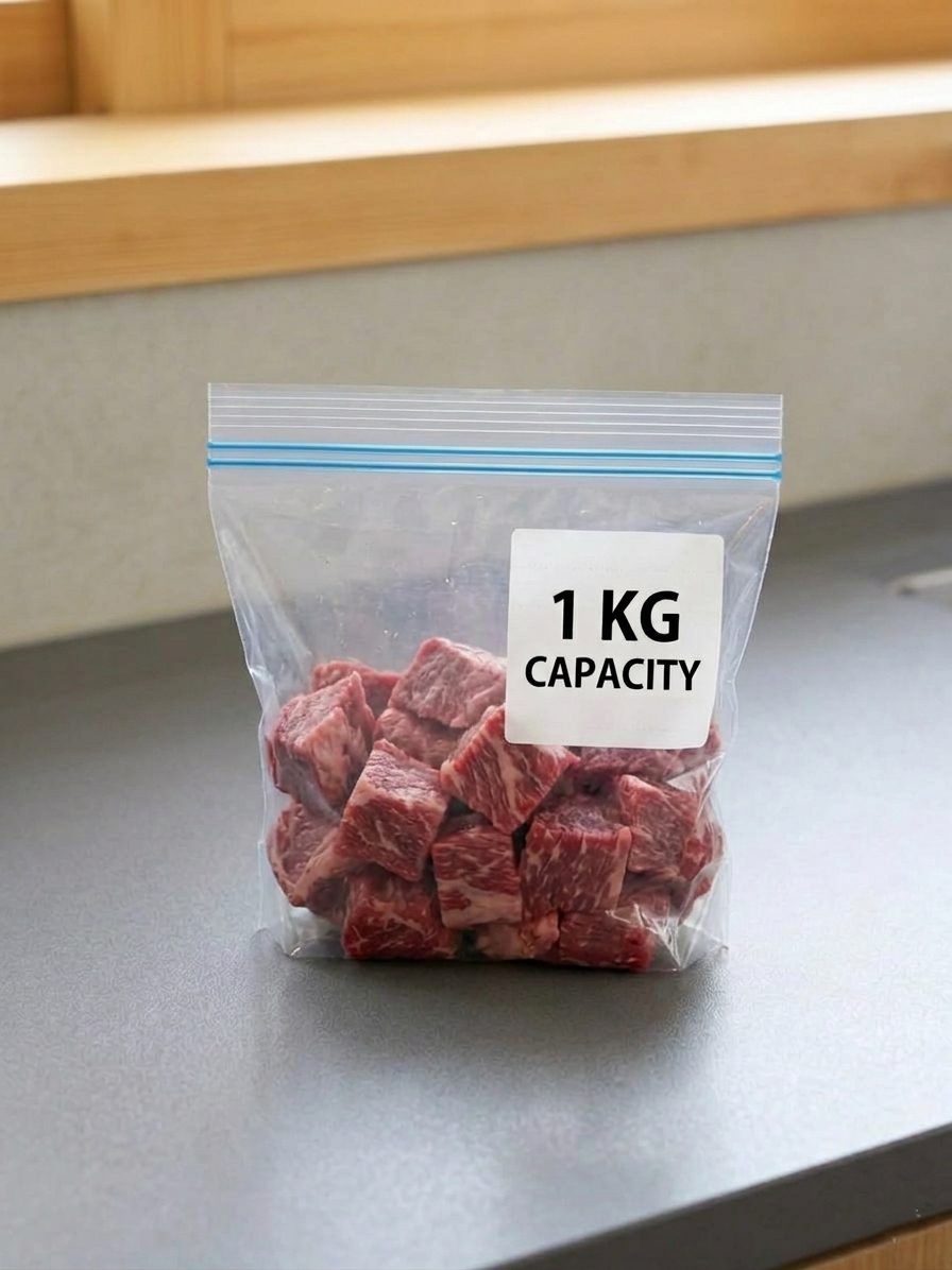 Meat Zipper Poly Bags 25 Pcs (1KG)