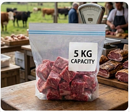 Meat Zipper Poly Bags 25 Pcs (5kg